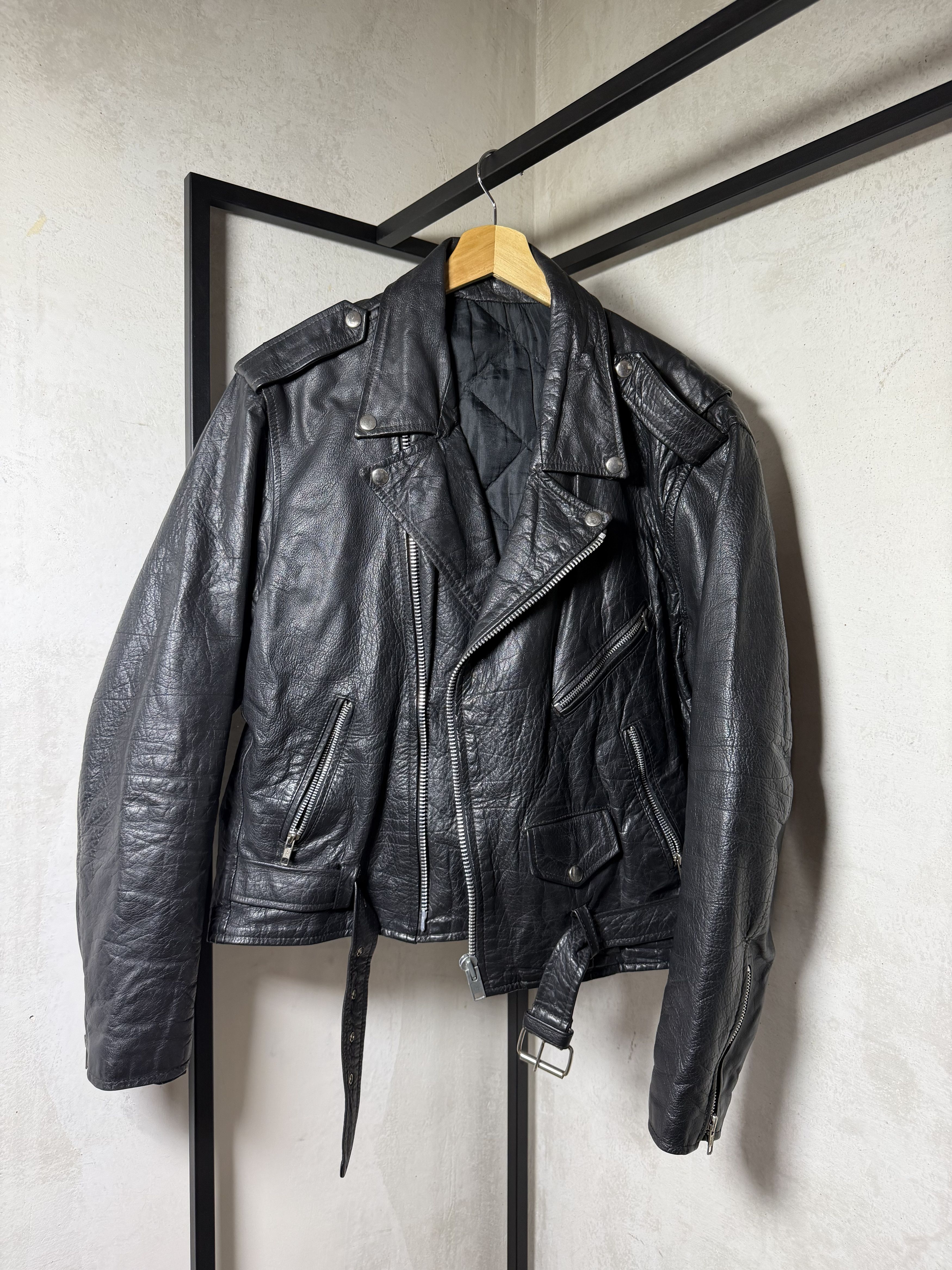Genuine Leather Genuine Leather Bikers Black Jacket Size US L / EU 52-54 / 3 - 6 Thumbnail