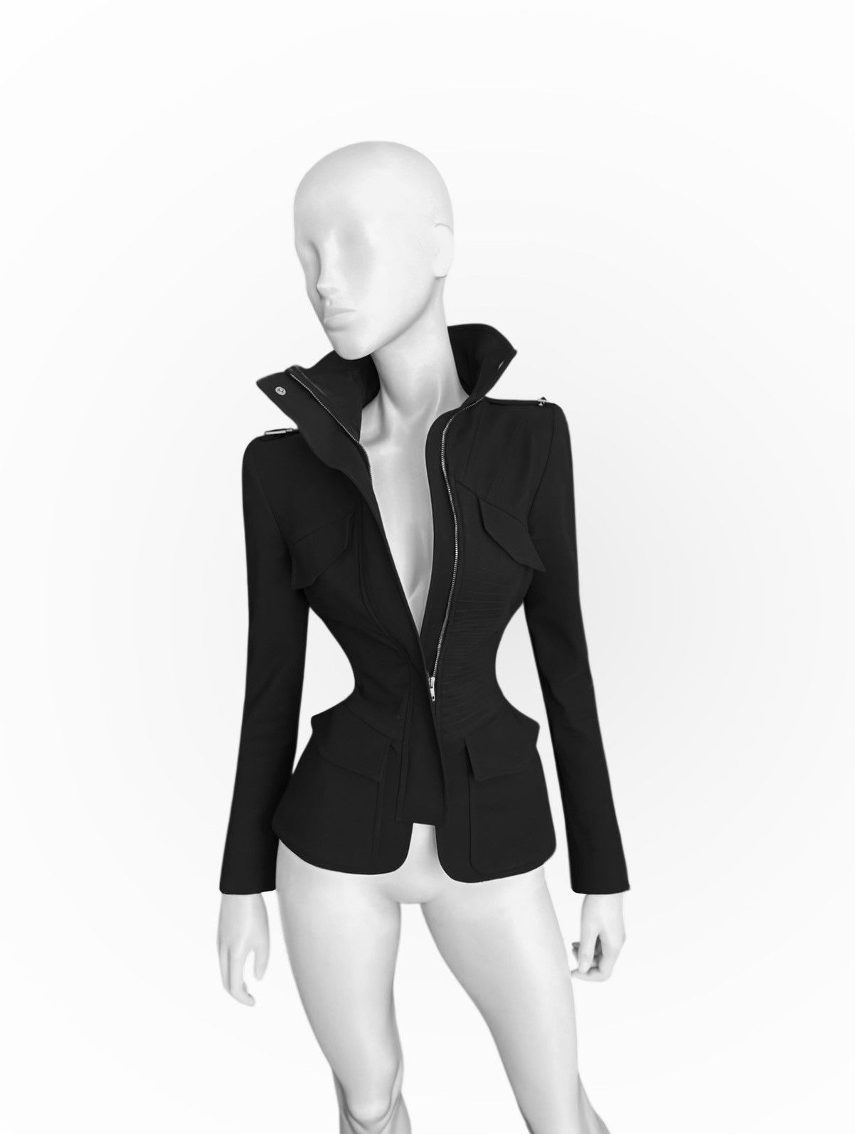 Gucci Gucci by Tom Ford F/W 2003 Runway Black Jacket Size M / US 6-8 / IT 42-44 - 2 Thumbnail