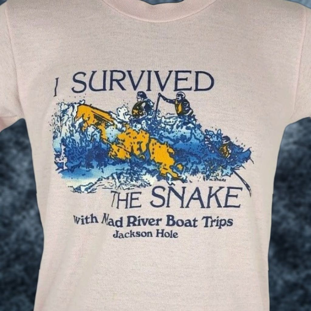Jerzees VINTAGE Snake River White Water Rafting T Shirt Mens Size S 80s Jackson Hole USA Nike? Size US XS / EU 42 / 0 - 1 Thumbnail