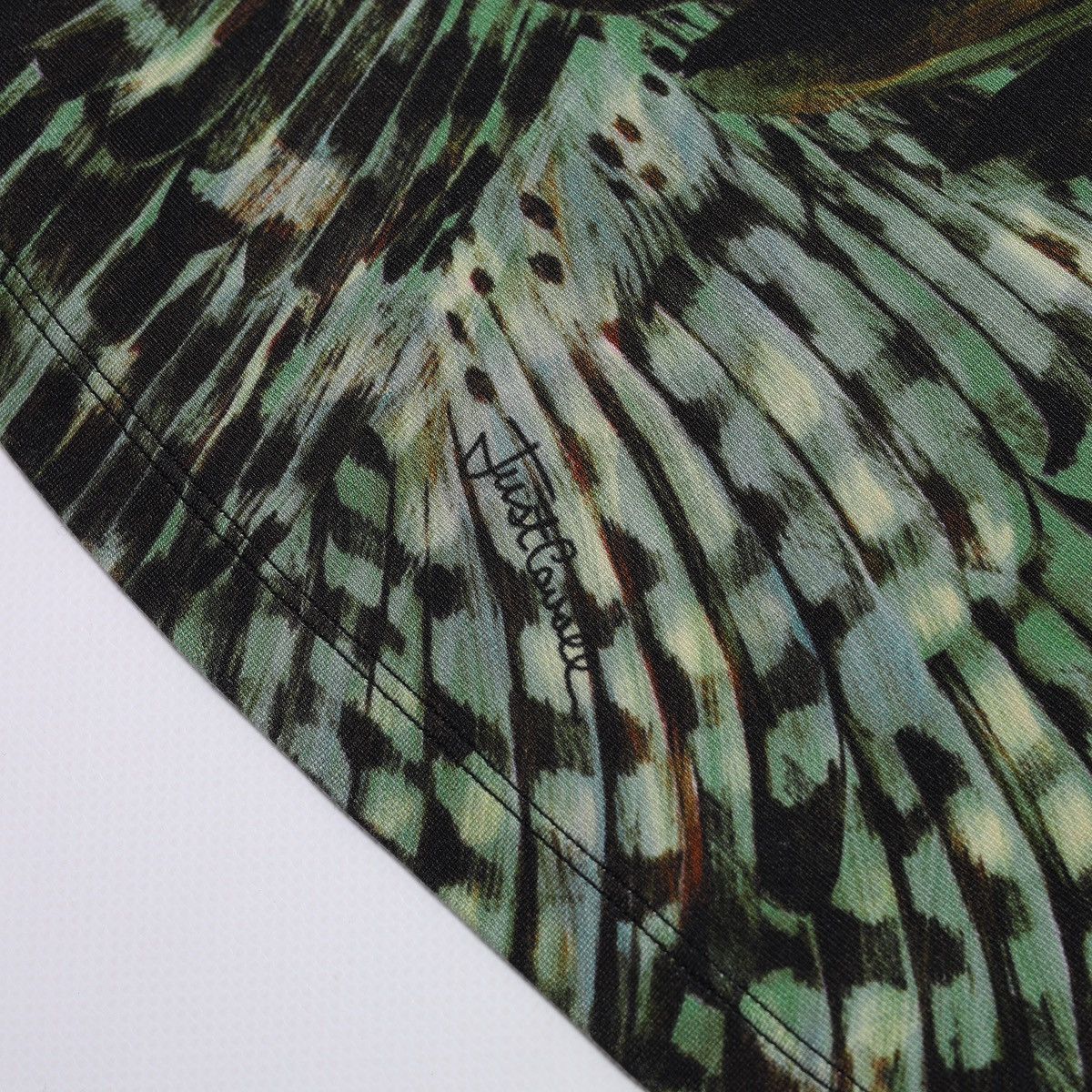 Just Cavalli Just Roberto Cavalli Feather Print Green Jungle Floral Top Size M / US 6-8 / IT 42-44 - 7 Thumbnail