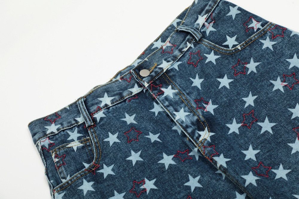 Vintage Men's retro high street star wide-leg scimitar jeans y2k Size US 32 / EU 48 - 3 Thumbnail