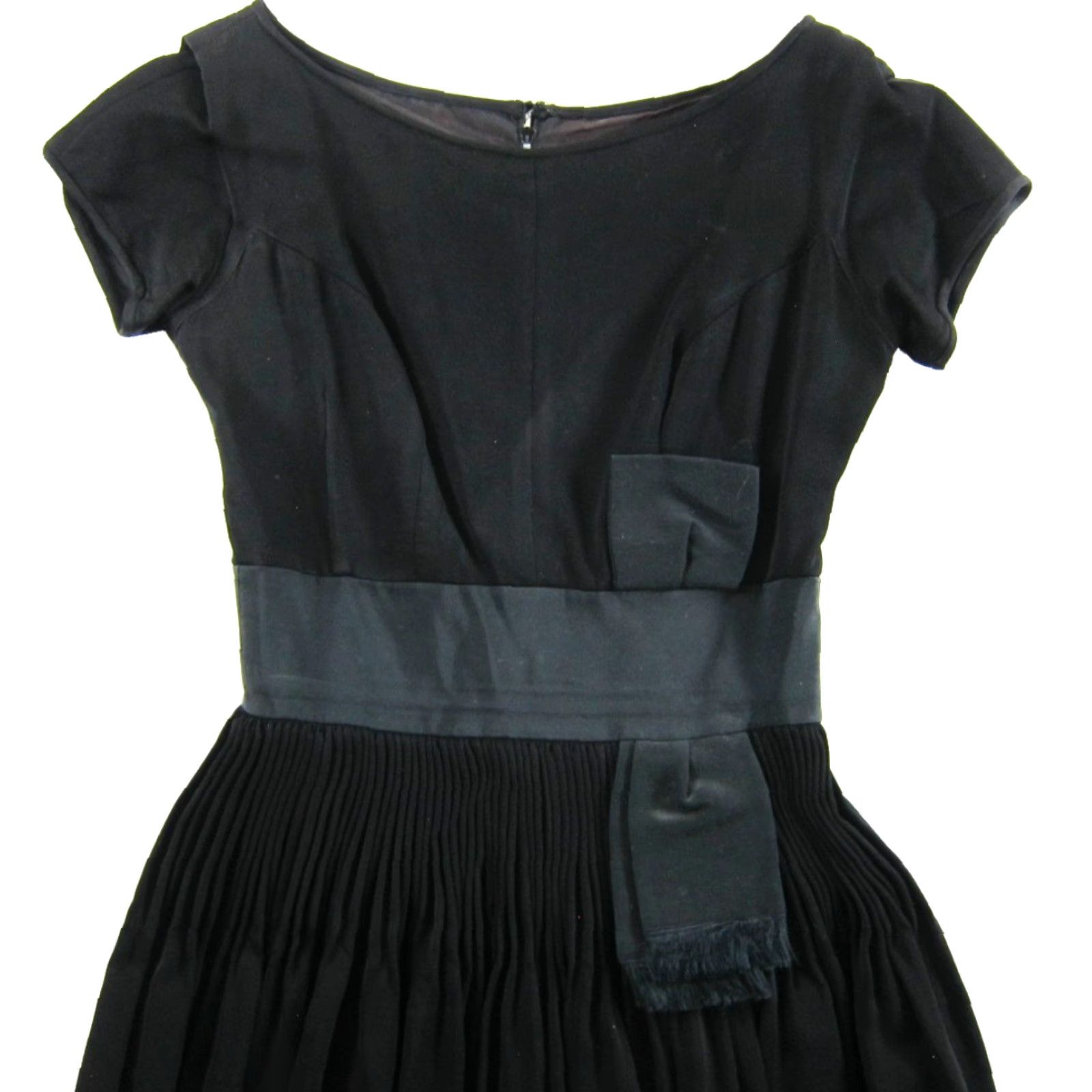 Vintage VINTAGE Jonny Herbert Dress Black Sheath XS Short Sleeve Bow Jonny Herbert Dress Black Short Sleeve Bow XS Vintage 1960s Women Size 26" / US 2 / IT 38 - 4 Thumbnail
