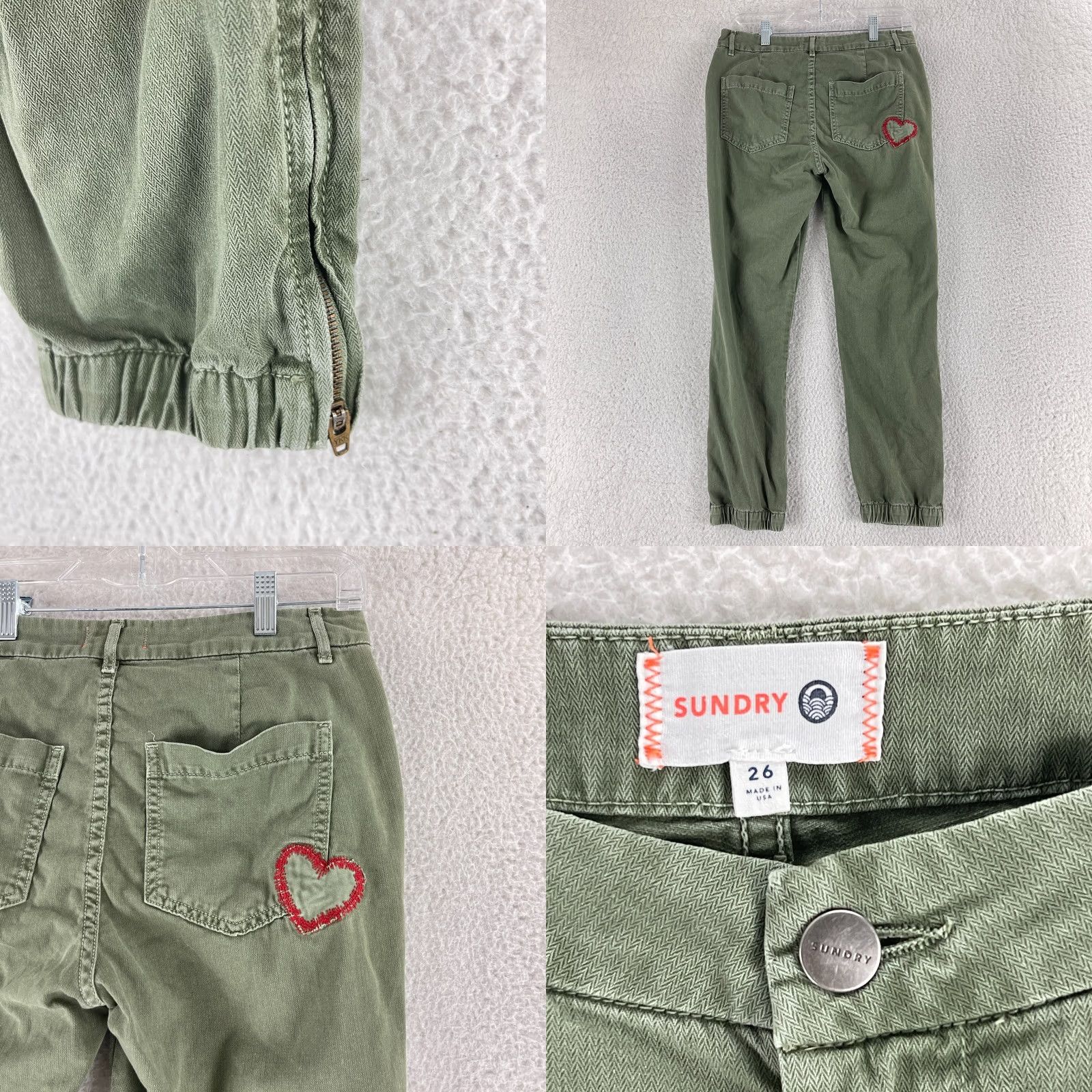 Sundry Sundry Pants Womens Size 26 Green Jogger Mid-Rise Tapered Casual Jeans? Size 26" / US 2 / IT 38 - 9 Thumbnail