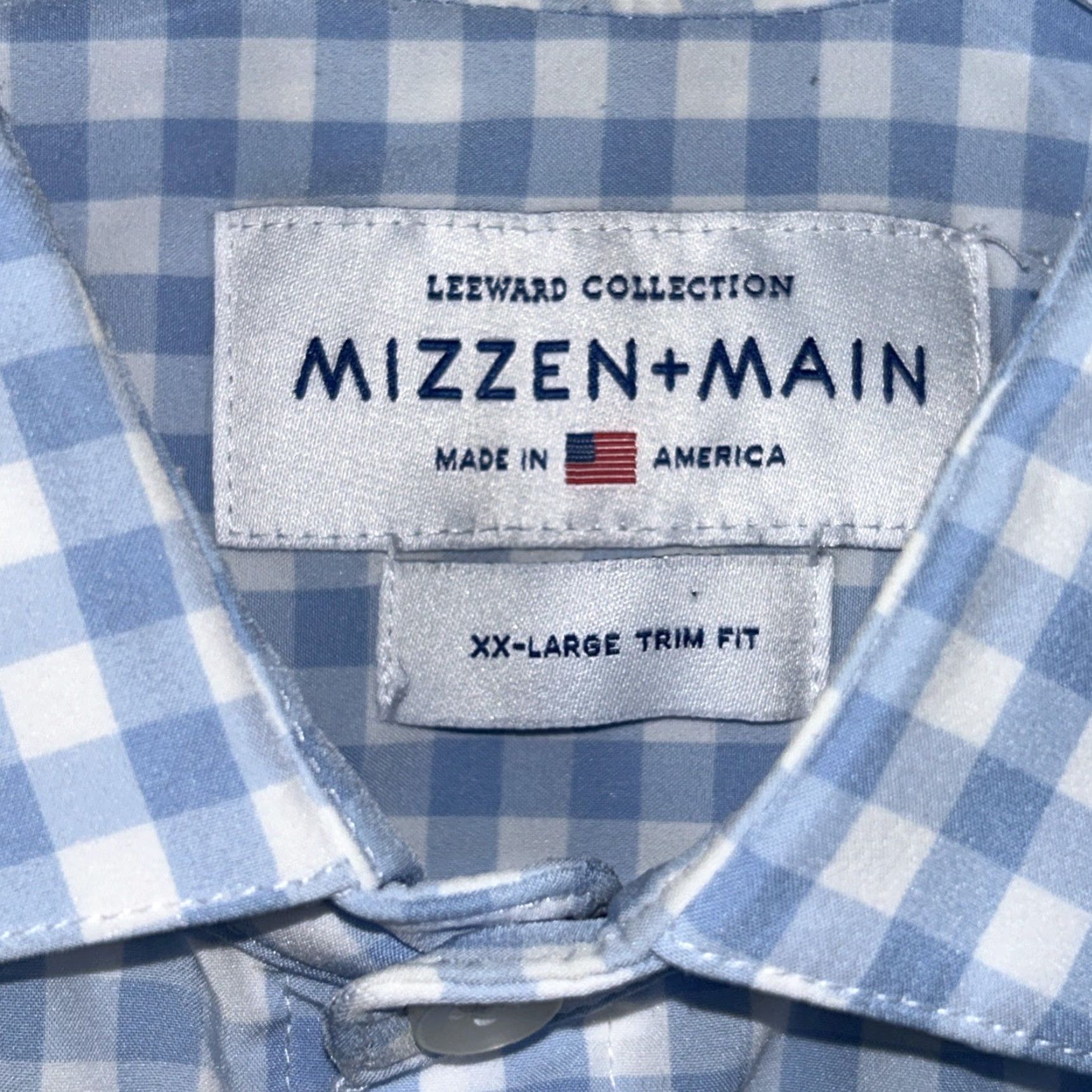 Mizzen+Main Mizzen+Main Leeward Shirt Mens 2XL Blue Plaid Check Button Up Stretch Size US XXL / EU 58 / 5 - 3 Thumbnail