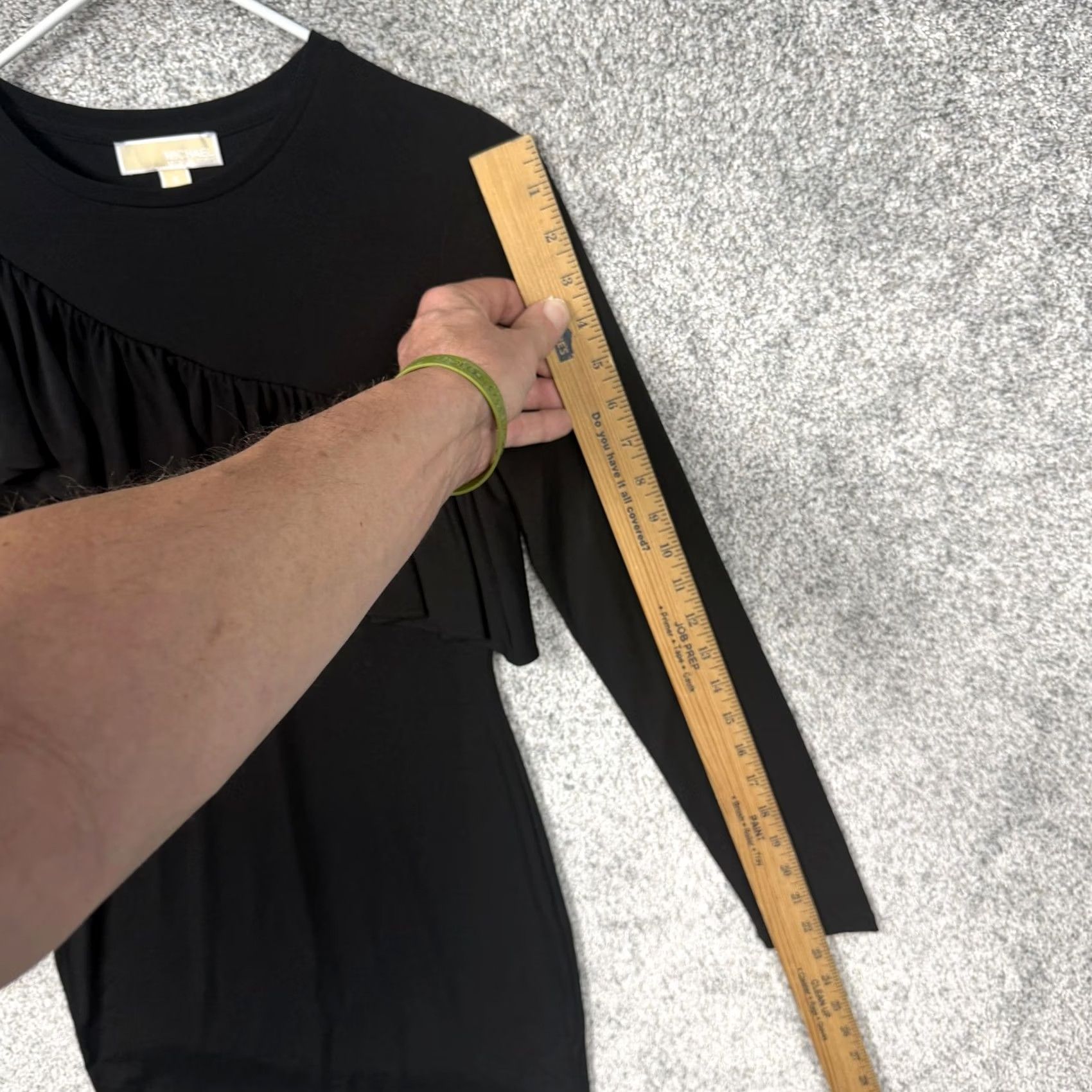 Michael Kors Michael Kors Dress S Black Crew Neck Long Sleeve Jersey Sheath Ruffle Mini LBD Workwear Cocktail Party Vintage No Size S / US 4 / IT 40 - 3 Thumbnail