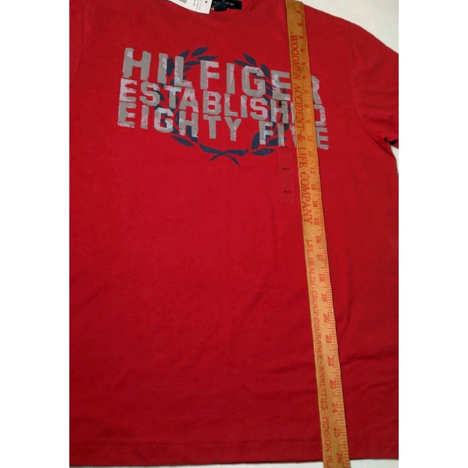 Tommy Hilfiger VINTAGE Tommy Hilfiger Shirt Men XS Red Puffy Graphic T Short Sleeve New 2011 Size US XS / EU 42 / 0 - 6 Thumbnail