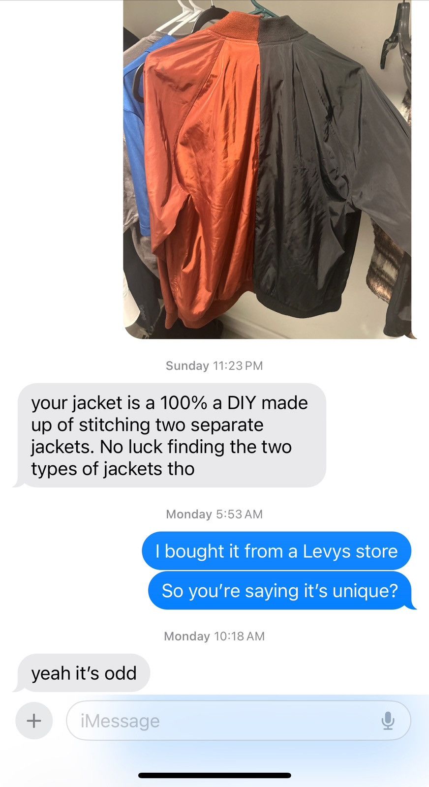 Levi's Levi’s Two-Tone Bomber Jacket (Black/Burgundy) – Size M Size US M / EU 48-50 / 2 - 7 Thumbnail