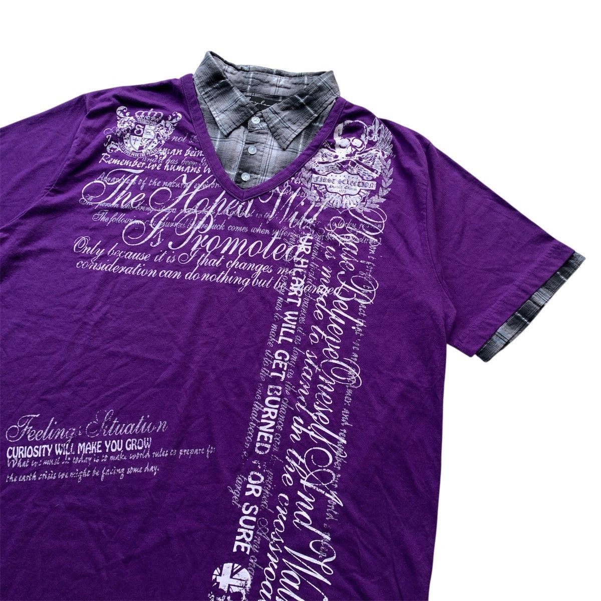 Japanese Brand Bay Leaf Poem Y2K ifsix LGB Vkei Double Layerd Tshirt Size US XL / EU 56 / 4 - 2 Thumbnail