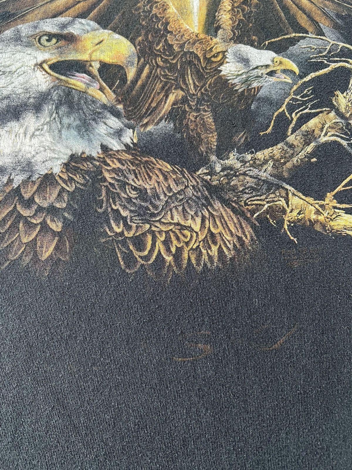 Vintage Vintage 2000s Eagle Animals Nature Graphic Black T-shirt Size US XXL / EU 58 / 5 - 7 Thumbnail
