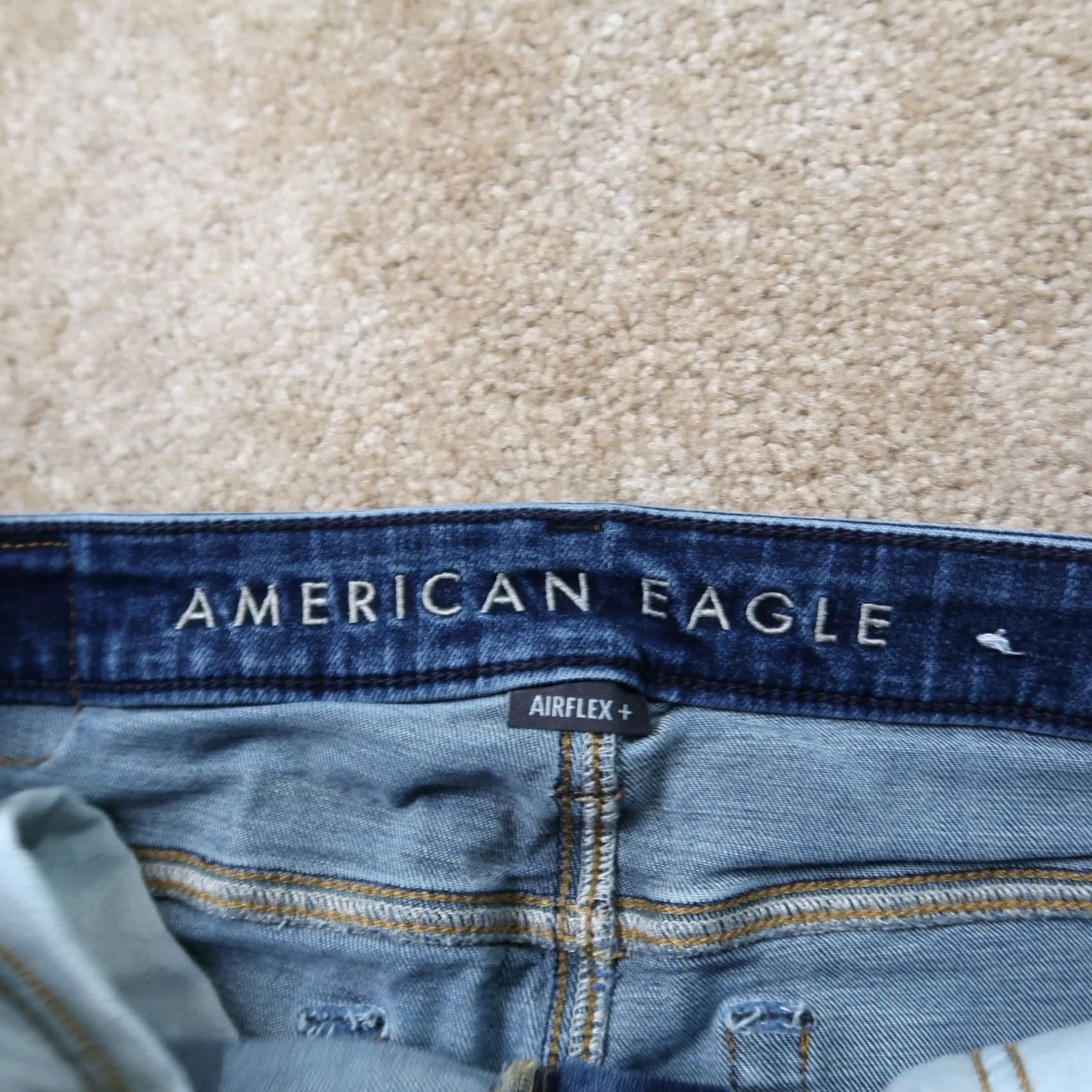 American Eagle Outfitters American Eagle Outfitters Jeans Skinny Mens 32x34 Blue Denim Airflex Stretch 5-Pocket Distress Medium Wash Regular Rise Slim Fit Casual Vintage No N/A Size US 32 / EU 48 - 3 Thumbnail