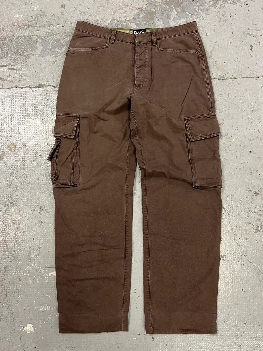 Dolce & Gabbana 2000s Dolce & Gabbana Baggy Brown Cargo Pants Size US 32 / EU 48 - 2 Thumbnail