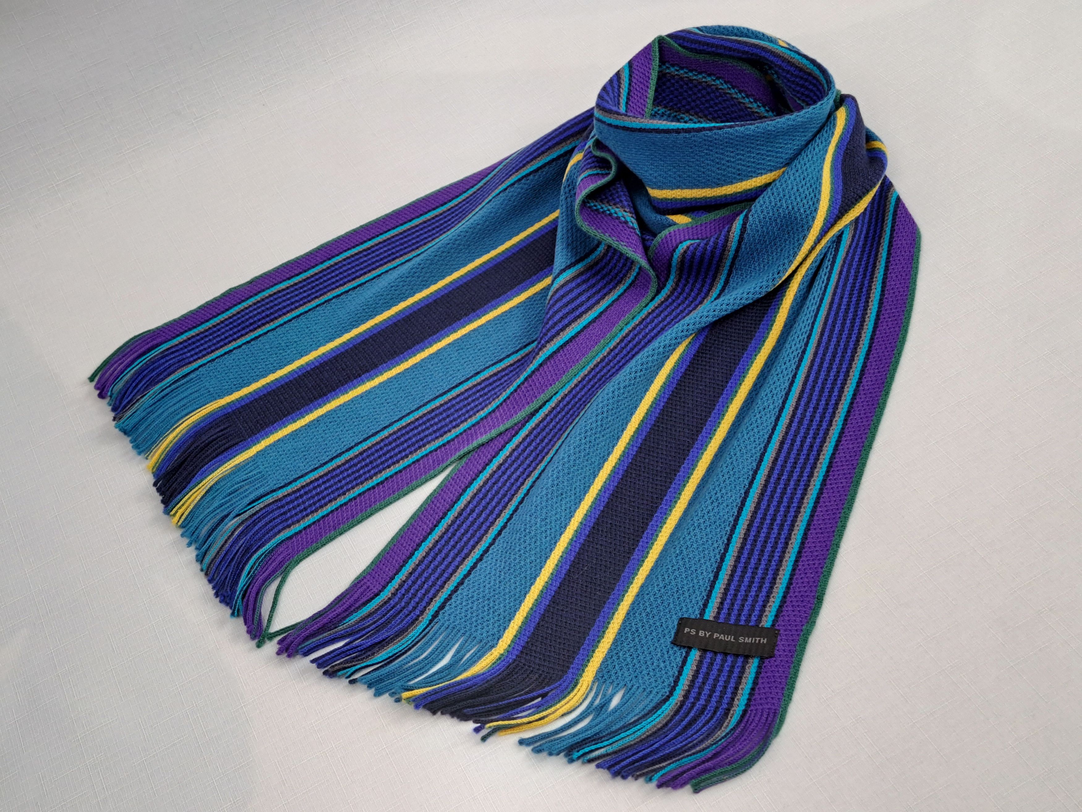 Paul Smith PS by PAUL SMITH multicolor pure wool stripe scarf. Size ONE SIZE - 1 Thumbnail