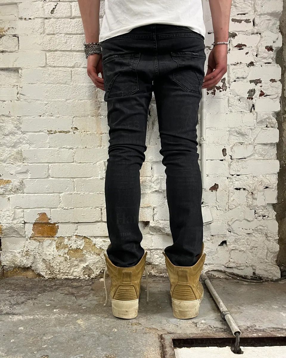 John Galliano SS2014 John Galliano Black Magazine Denim Washed Jeans Size US 31 - 4 Thumbnail