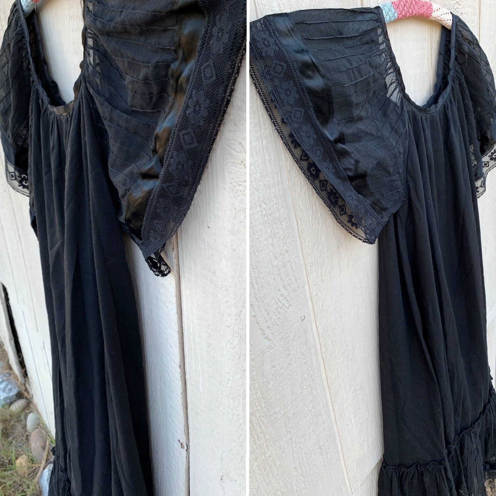 Vintage VINTAGE Made In Mexico Black Cotton Peasant Hippie Chic Dress M Womens Size M / US 6-8 / IT 42-44 - 4 Thumbnail