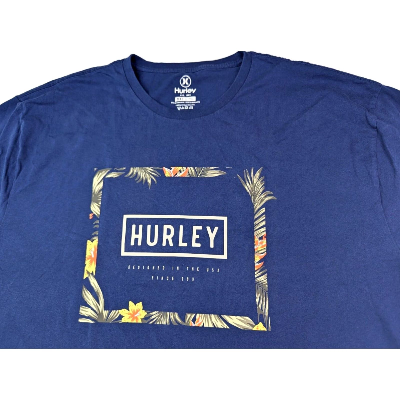 Hurley Hurley Tropical Graphic Short Sleeve Shirt Men XXL Blue Crew Neck Hawaiian Shirt Short Sleeve Logo Vintage No Size US XXL / EU 58 / 5 - 2 Thumbnail