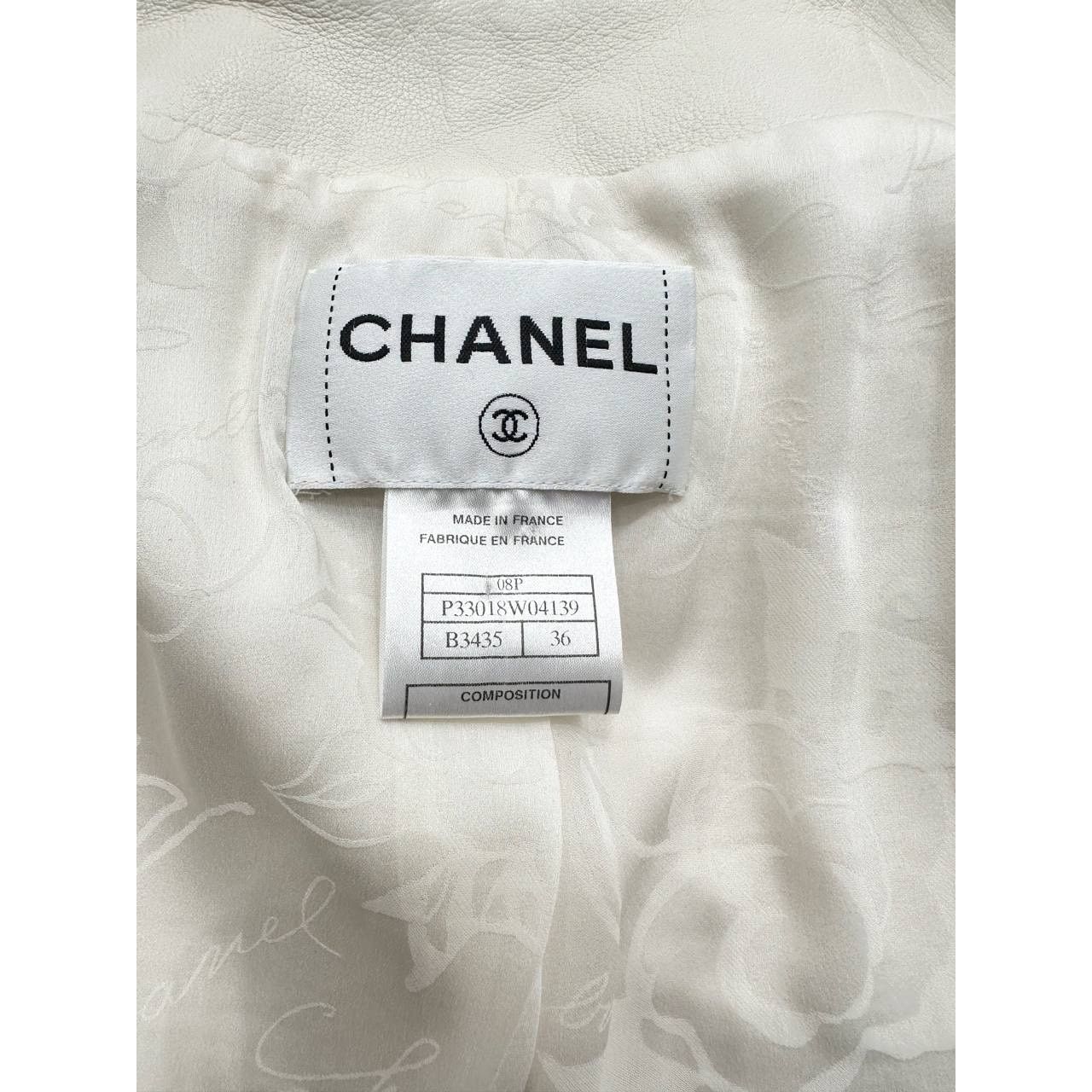Chanel Chanel White Lamb Leather & Tweed Coat FR 36 Size XS / US 0-2 / IT 36-38 - 6 Thumbnail