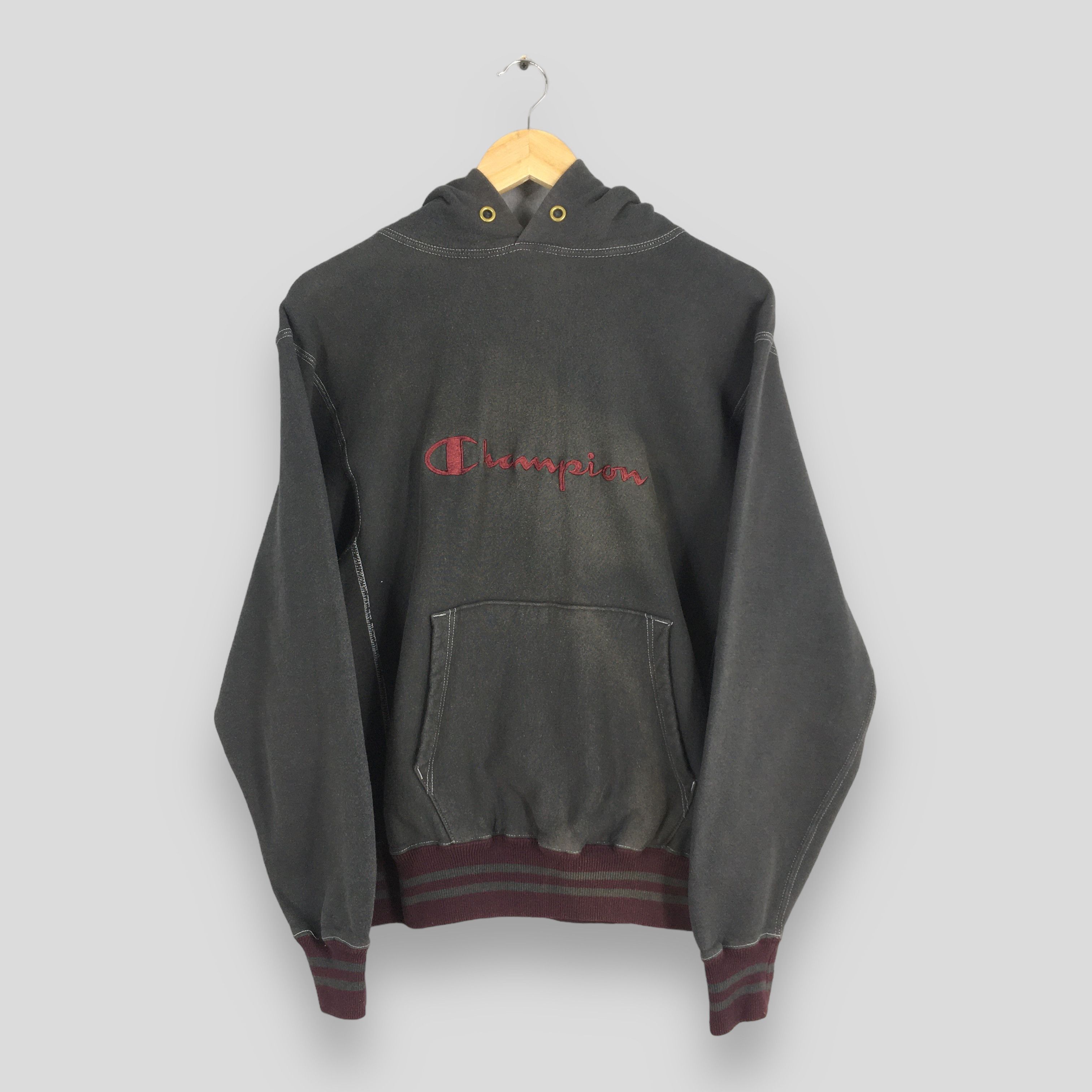 Champion × Vintage Vintage Champion Reverse Weave Black Hoodie Sweatshirt Large Size US L / EU 52-54 / 3 - 1 Thumbnail