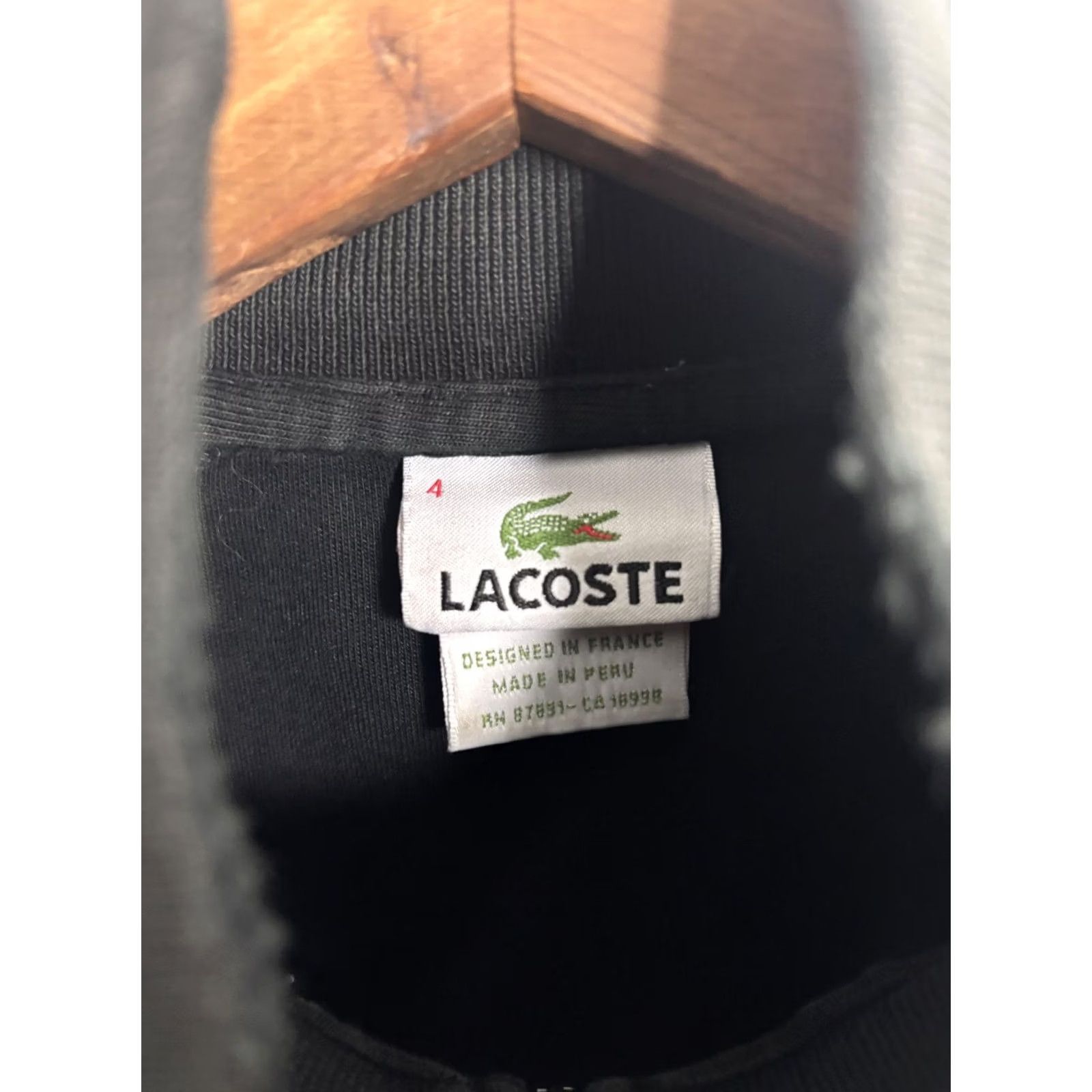 Lacoste VINTAGE Lacoste Pullover Sweater Mens M Black 1/4 Zip Croc Logo Long Sleeve Size US M / EU 48-50 / 2 - 5 Thumbnail