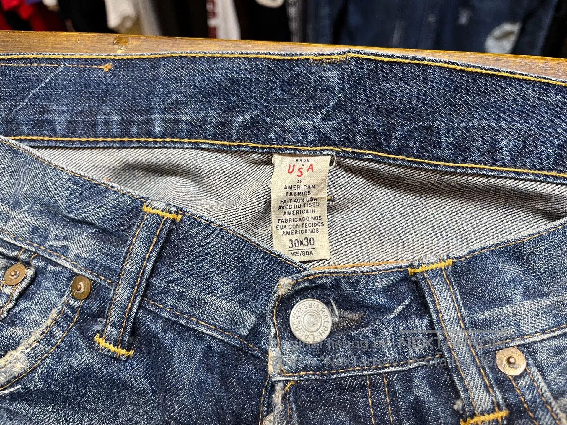 RRL Ralph Lauren distressed blue denim jeans by rrl. Size US 30 / EU 46 - 3 Thumbnail