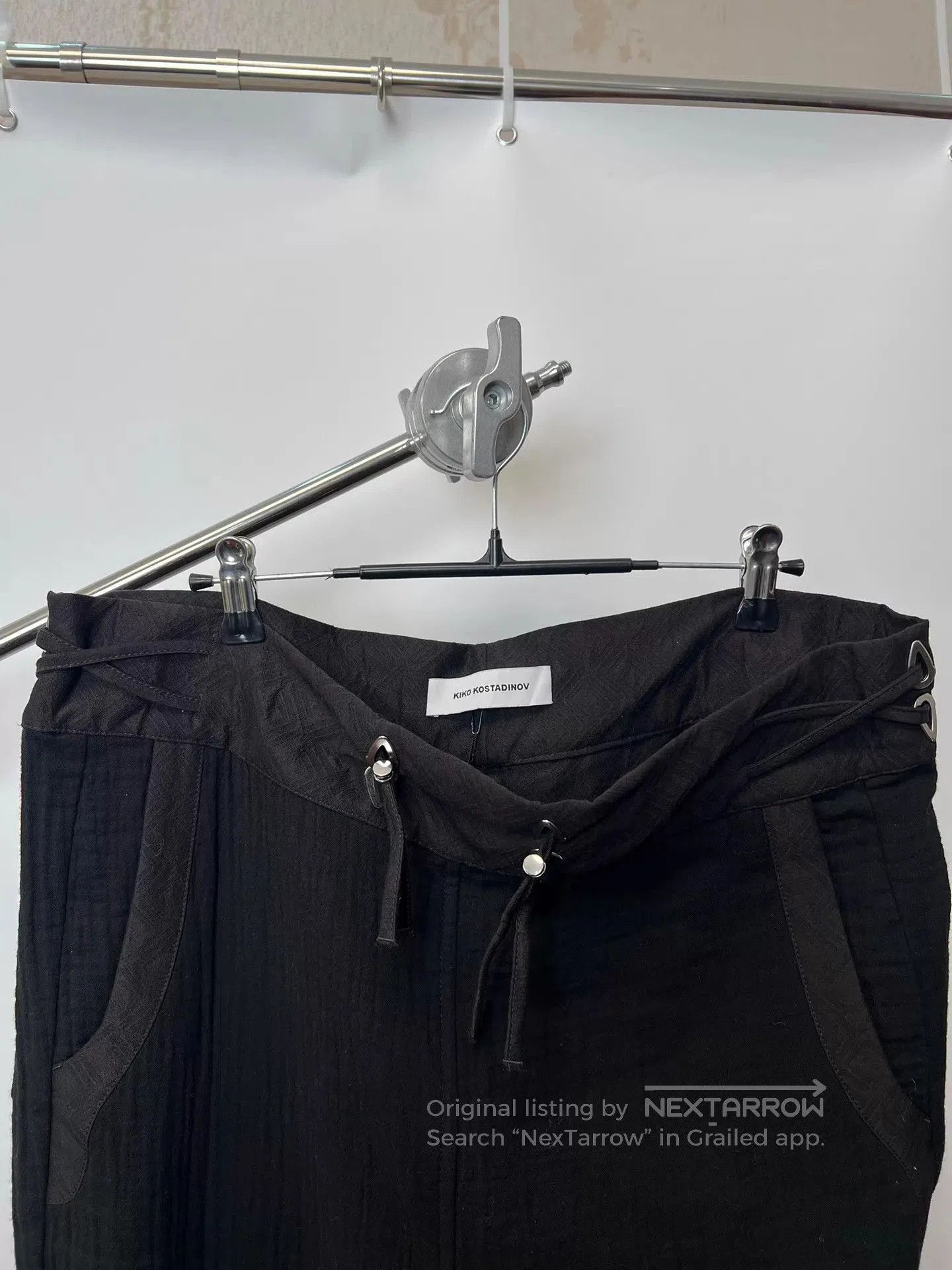 Kiko Kostadinov Black Casual Pants with Lace-Up Ankle Detail Size 32. Size US 32 / EU 48 - 3 Thumbnail