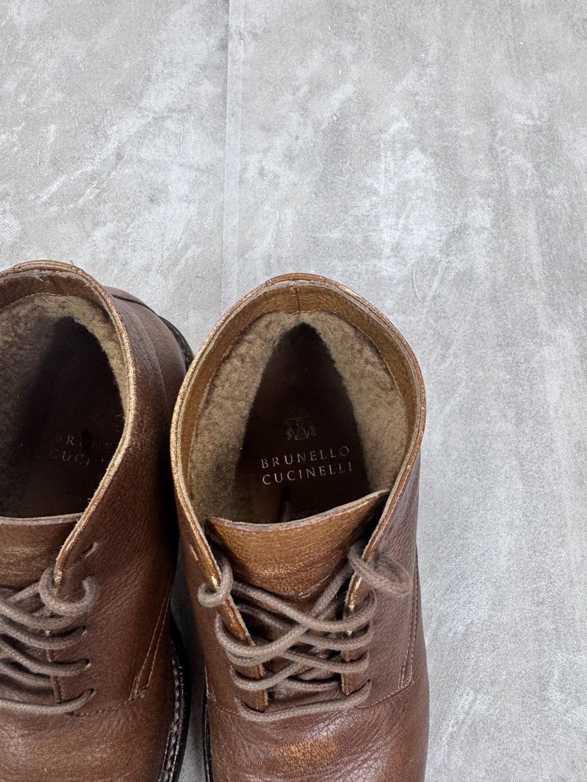 Brunello Cucinelli Brunello Cucinelli leather boots with sheep fur Mens size 39 Size US 6 / EU 39 - 6 Thumbnail