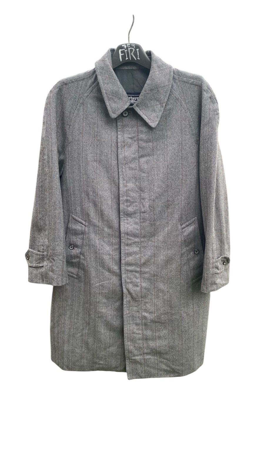 Burberry Prorsum Vintage 80s Burberrys’ London Grey Wool Overcoat Size 40R - 1 Thumbnail