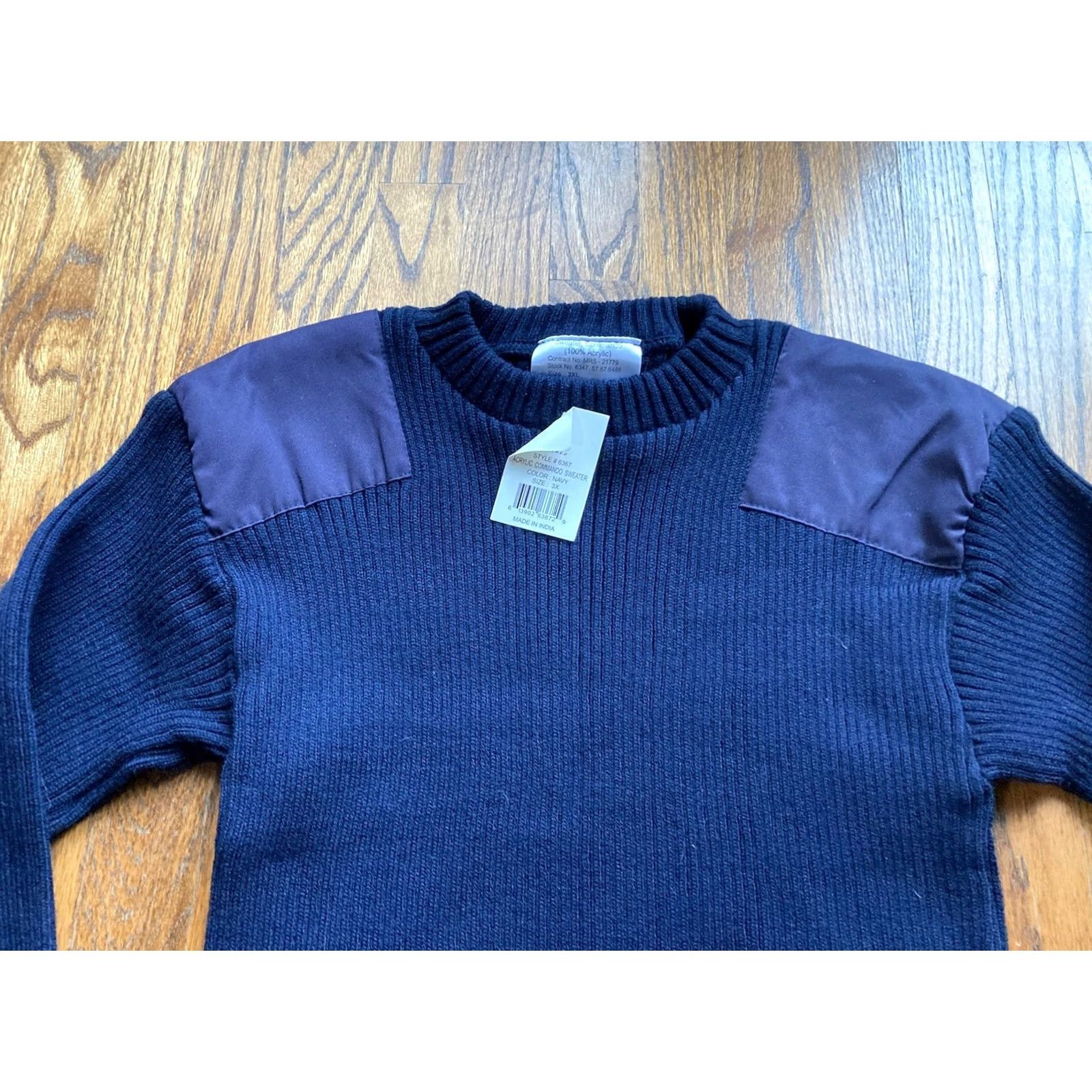 Rothco Rothco Sweater Men 3XL Navy Blue Crew Neck Knit Pullover All Seasons Lined Elbow Shoulder Patch NWT Size US XXL / EU 58 / 5 - 4 Thumbnail