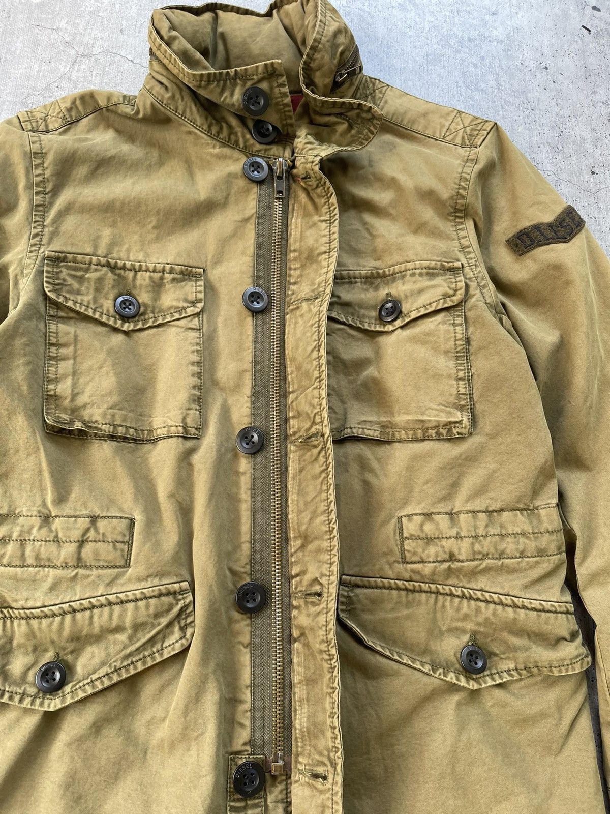 Other Y2K Vintage Diesel Multi-pocket Khaki Faded Jacket Size US S / EU 44-46 / 1 - 7 Thumbnail