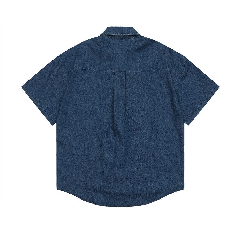 Japanese Brand × Vintage Men's loose casual lapel denim cargo shirt y2k Size US M / EU 48-50 / 2 - 2 Thumbnail