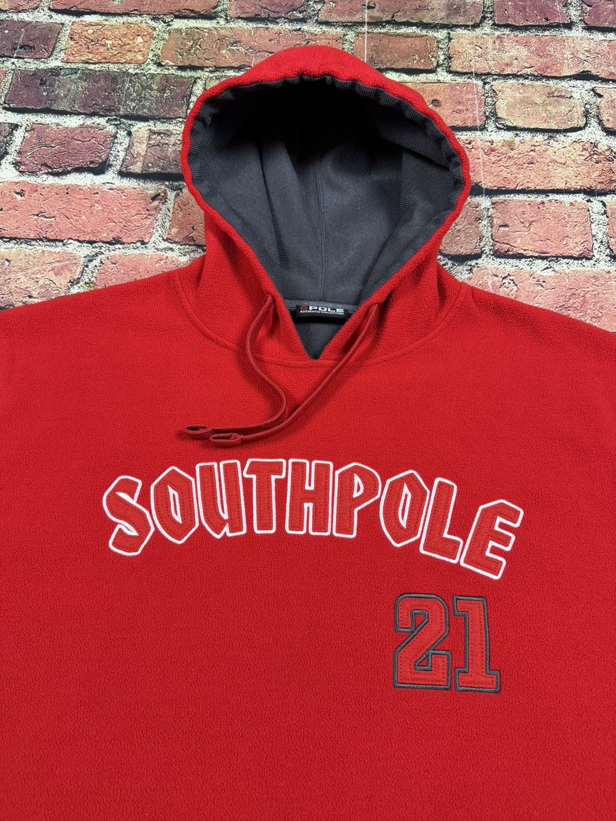 Southpole Vintage Southpole Fleece Hoodie Red Baggy Fit Sweatshirt Y2K Size US XL / EU 56 / 4 - 5 Thumbnail