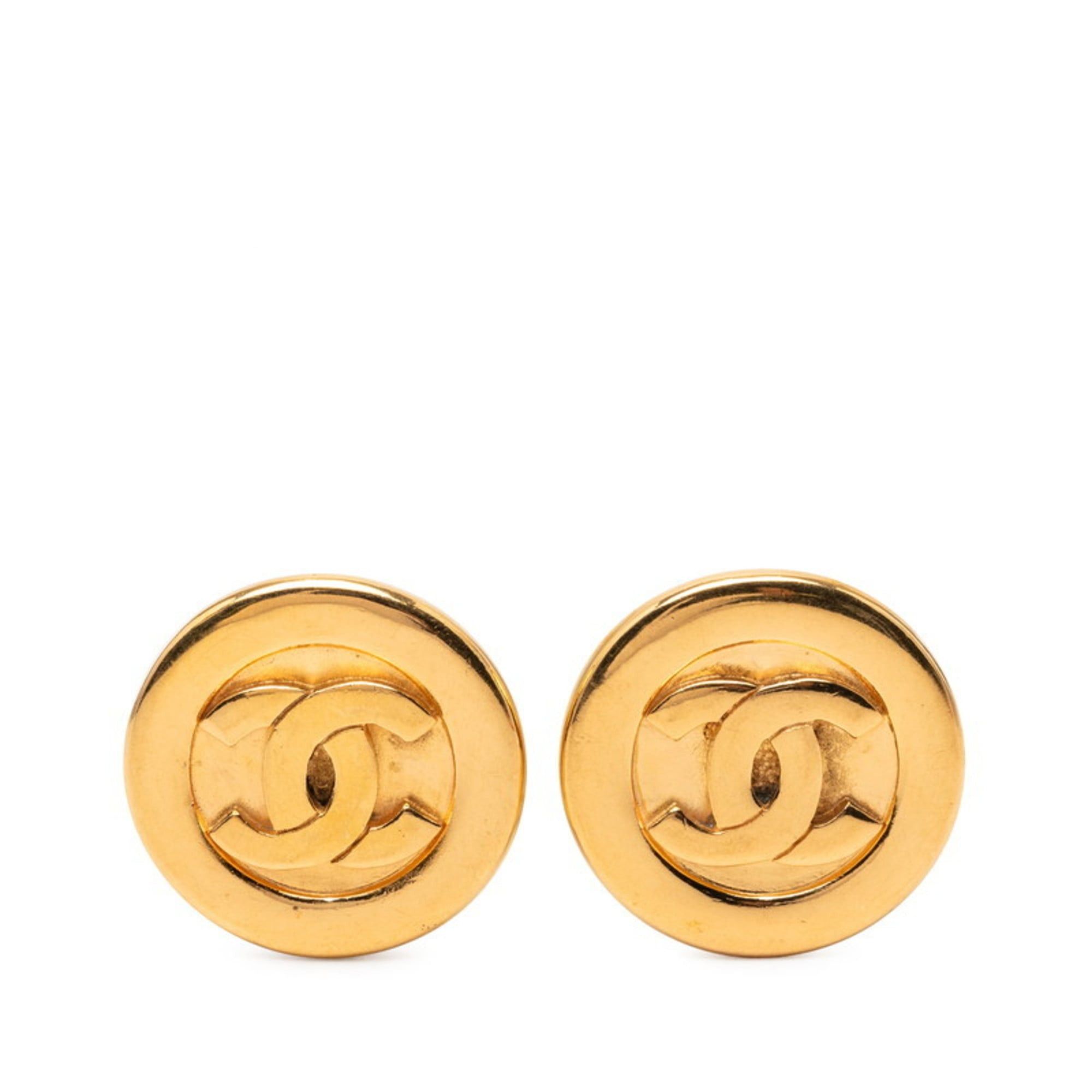 Chanel CHANEL Coco Mark Earrings, Gold Plated, Women's Size ONE SIZE - 1 Thumbnail