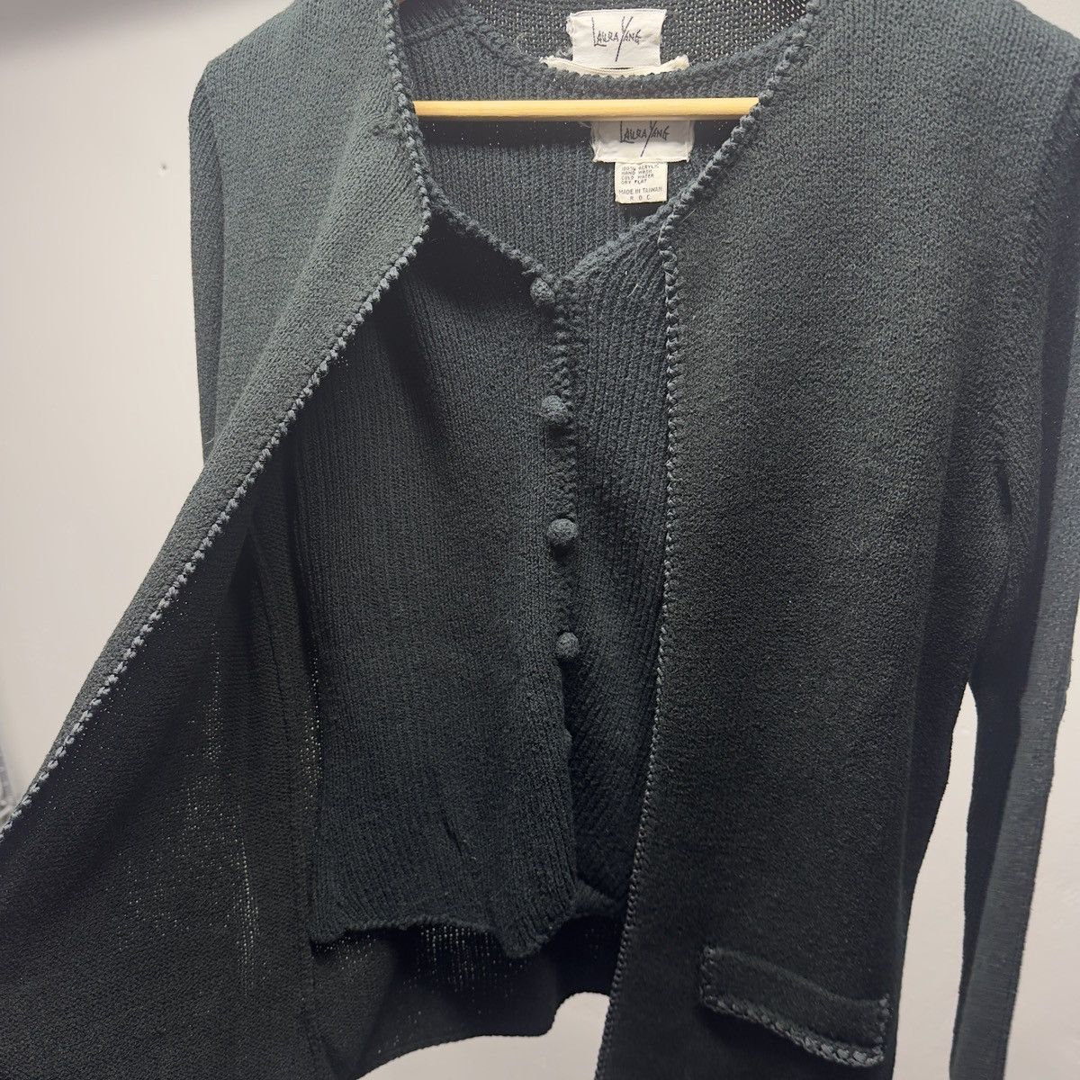 Vintage 80s Saks Laura Yang Knit Cardigan Sweater Twinset ERD Grunge Size L / US 10 / IT 46 - 5 Thumbnail