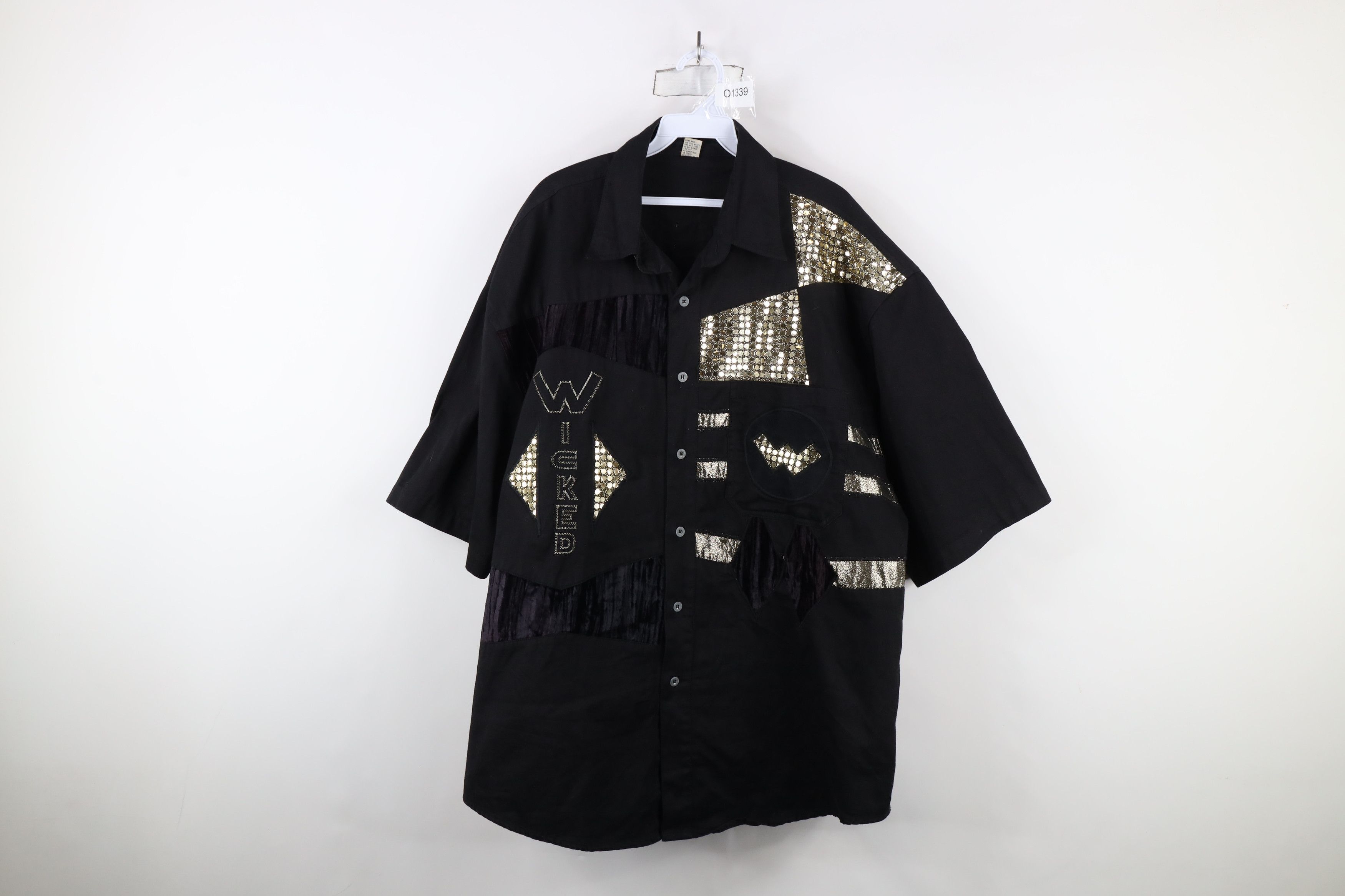 Vintage Vintage 90s Streetwear Hip Hop Velour Trim Button Shirt Size US XXL / EU 58 / 5 - 1 Thumbnail