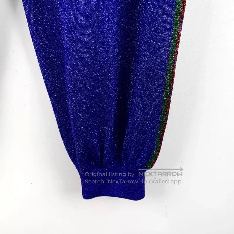 Gucci Gucci Size S Dark blue side stripe fine glitter cotton leg Size US 29 - 5 Thumbnail