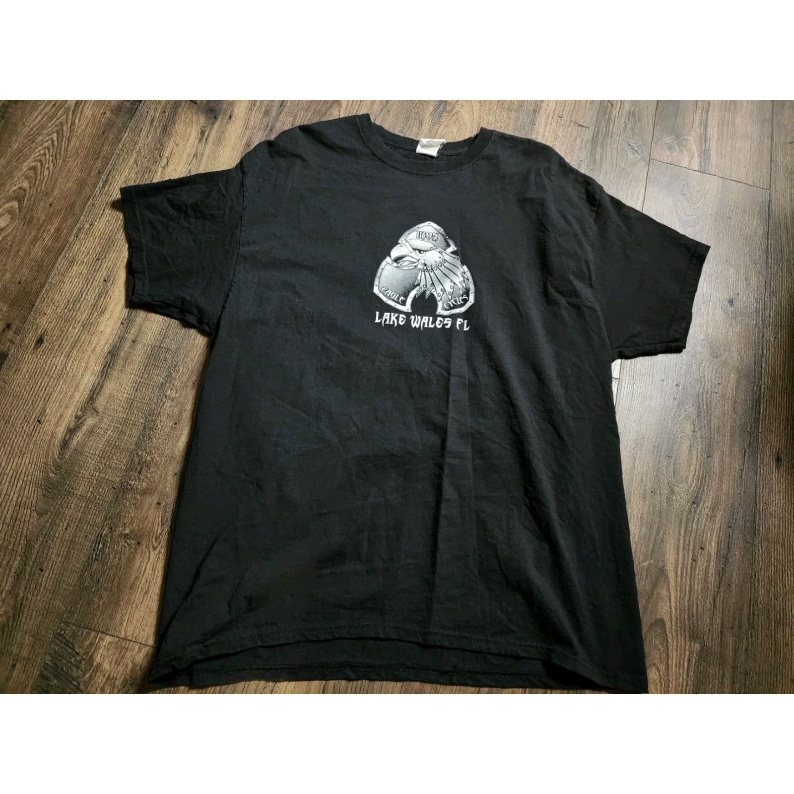Hanes Hanes Men's XL Iron Eagle Cycles Motorcycle T-Shirt Black Double-Sided Size US XL / EU 56 / 4 - 2 Thumbnail
