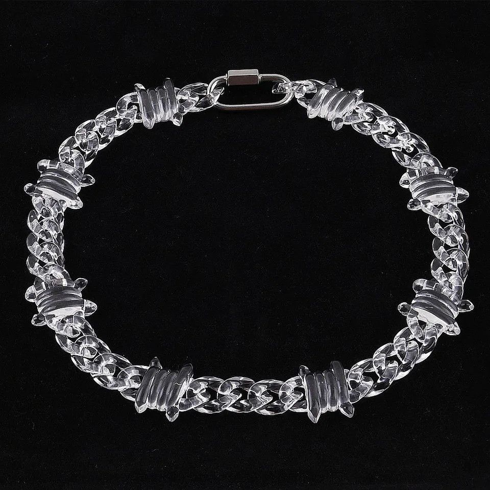 Jewelry Rock Punk Transparent Acrylic Thorns Chain Necklace Size ONE SIZE - 2 Thumbnail