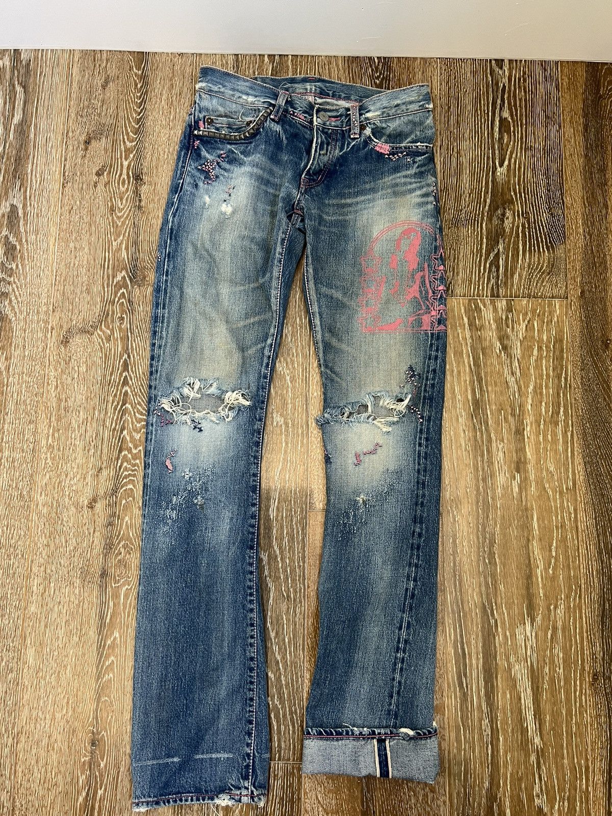 Hysteric Glamour Hysteric glamour kinky distressed repaired selvedge jeans Size US 29 - 1 Thumbnail
