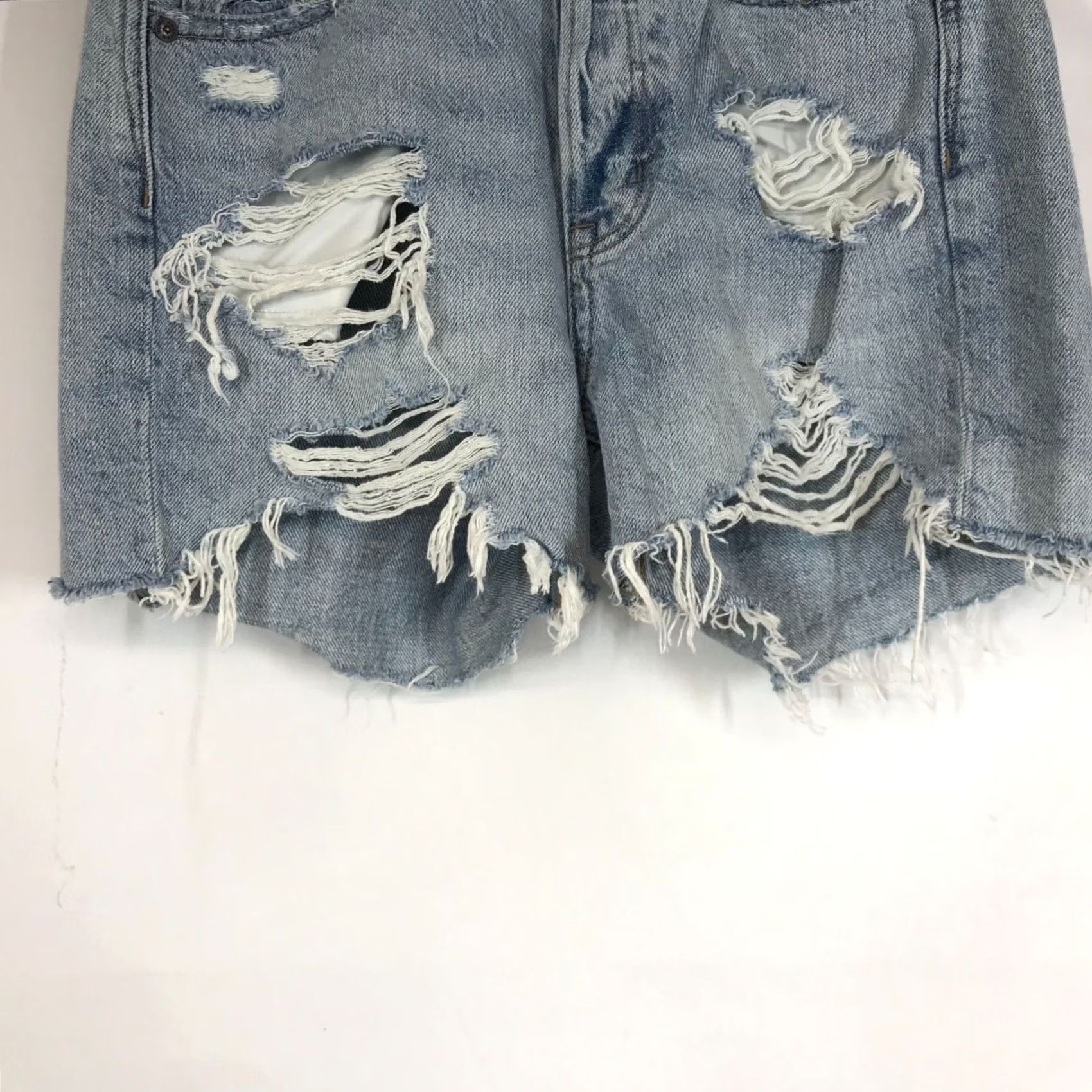 Vintage AMERICAN EAGLE Shorts 90s Boyfriend Blue Womens 0 Size 25" / US 0 / IT 36 - 3 Thumbnail