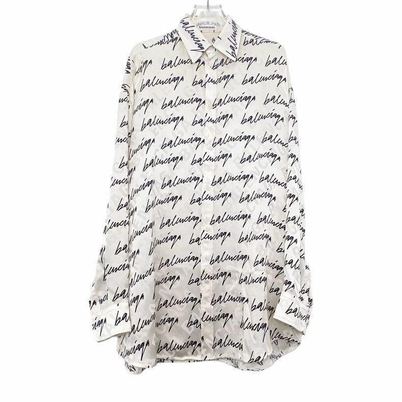 Balenciaga Balenciaga Printed logo breasted sun-proof long-sleeved sh Size US XS / EU 42 / 0 - 1 Thumbnail