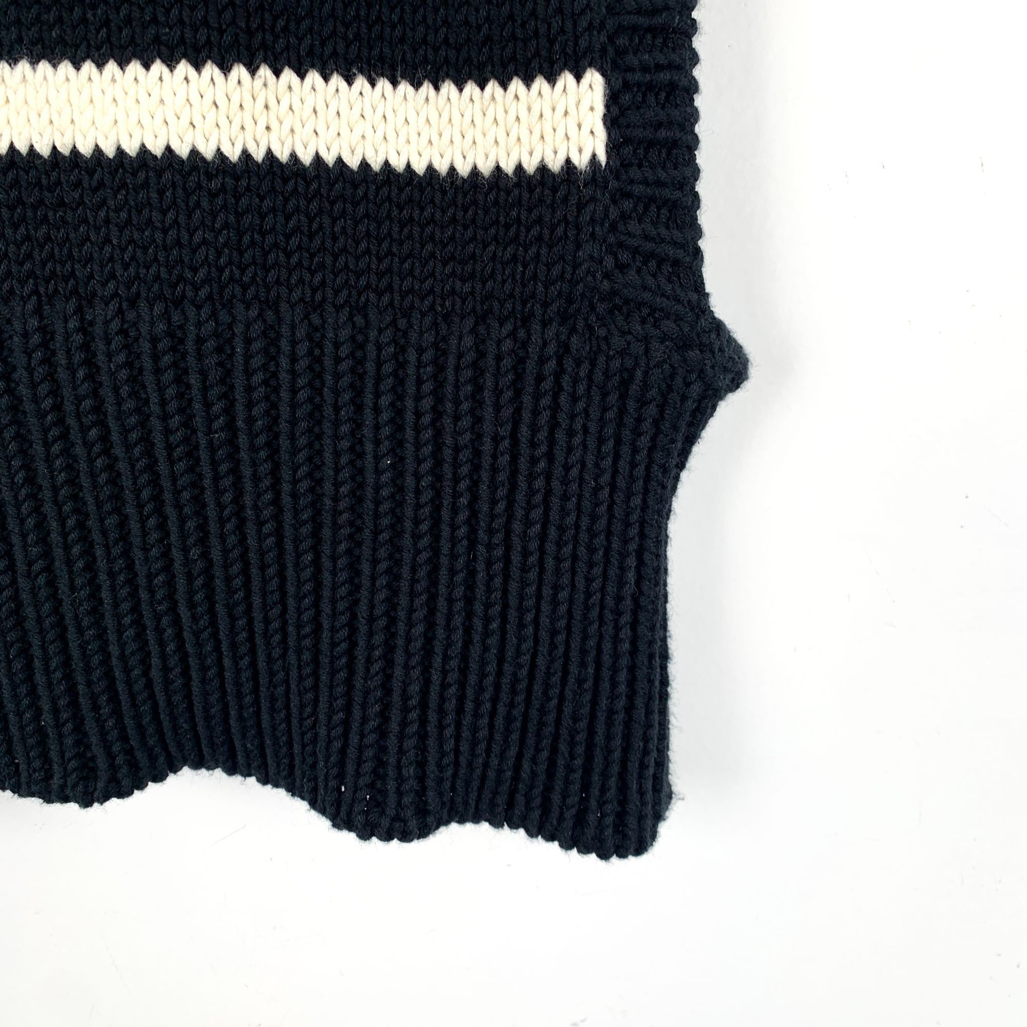 Dior Christian Dior Black Striped Cotton Sleeveless Knit Vest (Si Size XXS / US 00 / IT 34 - 5 Thumbnail