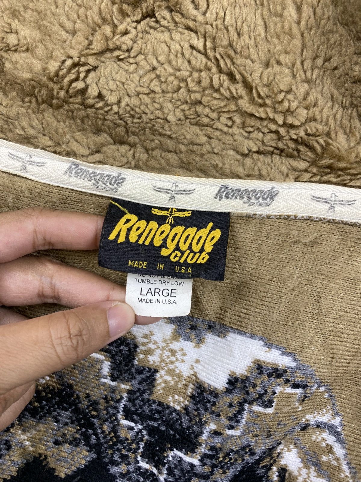 Other Vintage Renegade Club Pattern Wolf Print Fleece Jacket Size US M / EU 48-50 / 2 - 8 Thumbnail