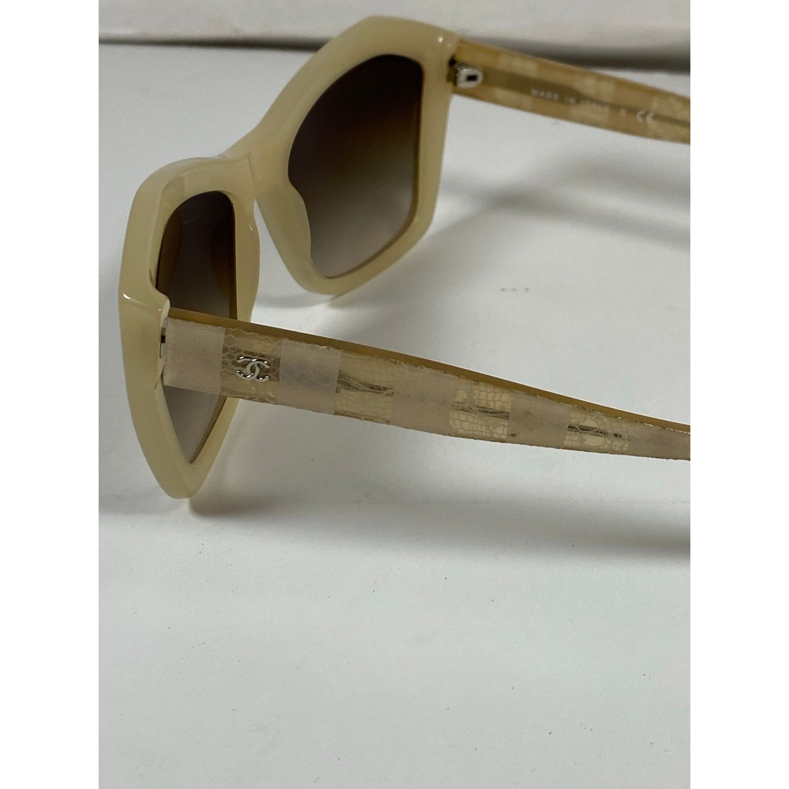 Chanel Chanel 5296 Sunglasses Pale Beige Frame & Gradient Lenses Size ONE SIZE - 3 Thumbnail