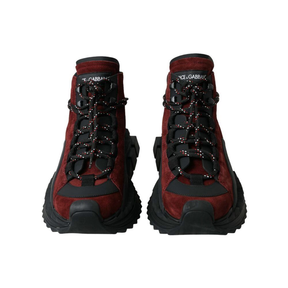 Dolce & Gabbana Dolce & Gabbana Burgundy Leather High Top Sneakers Size US 6 / EU 39 - 2 Thumbnail