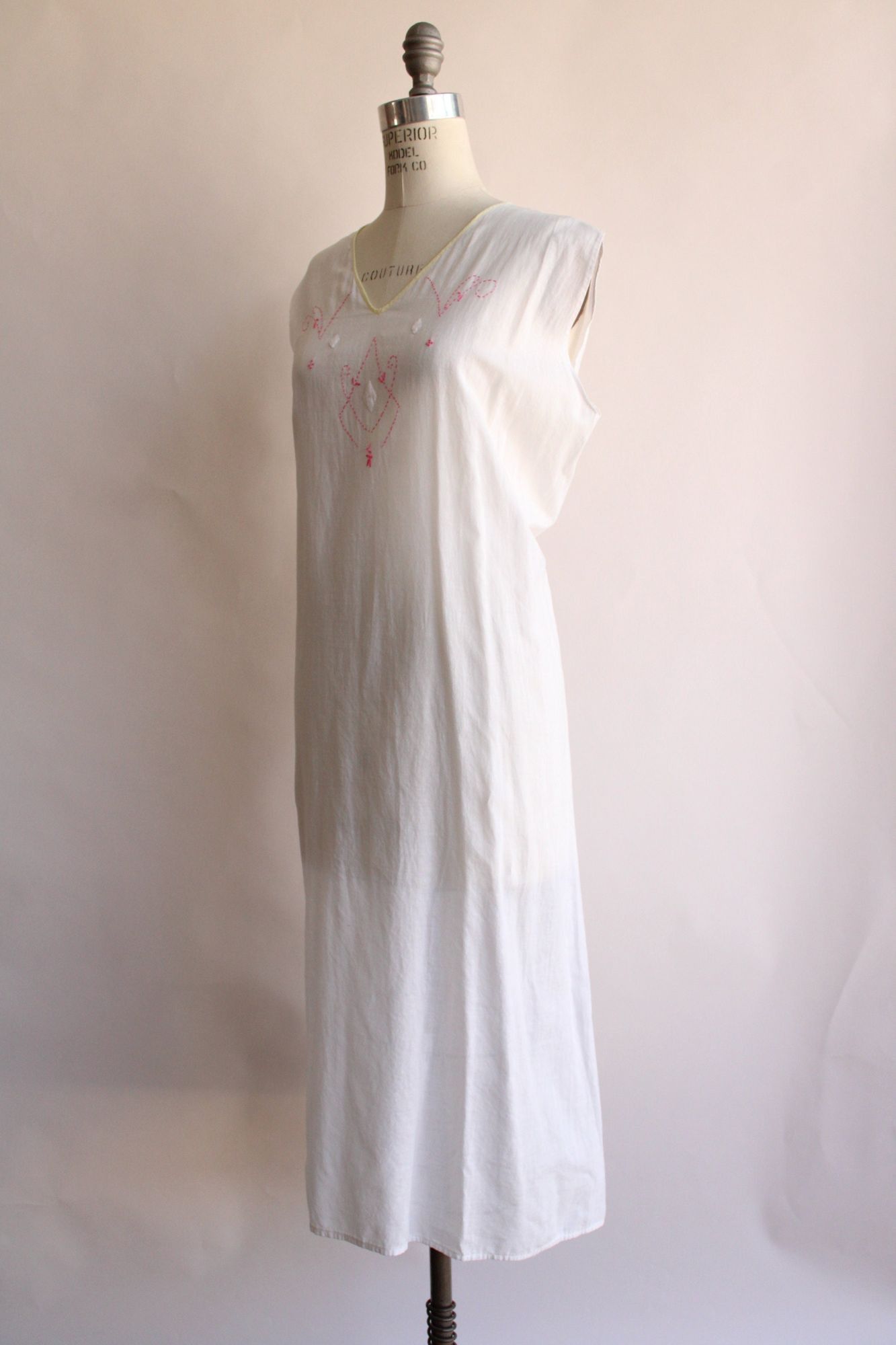 Vintage Vintage 1910s 1920s Nightgown, Volup Size Antique White Cott Size ONE SIZE - 7 Thumbnail