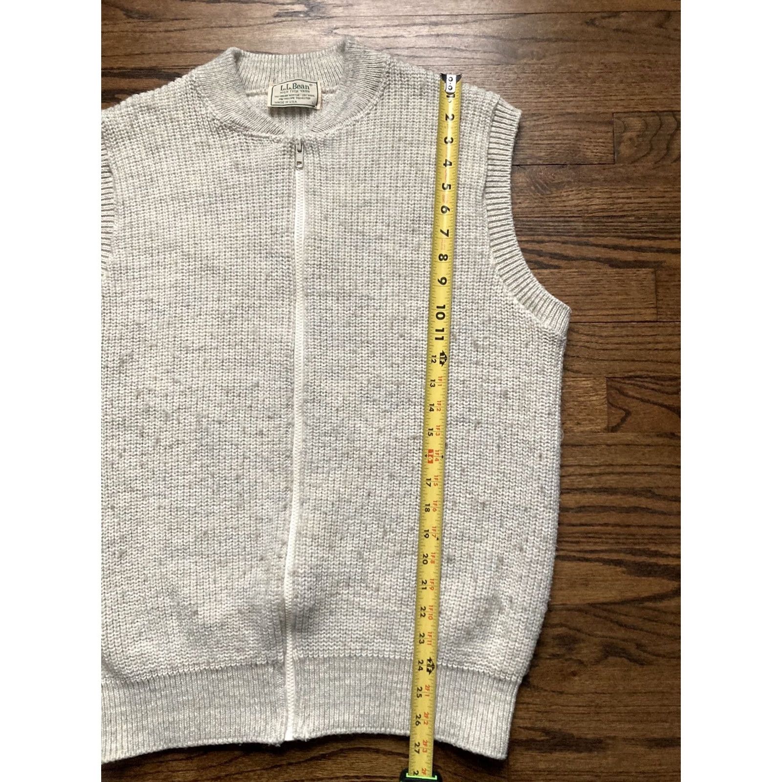 Vintage VINTAGE L.L. Bean Sweater Vest Mens Large Wool Blend USA Made High Trek Ivory Knit Vest Full Zip Men L Knit USA Vintage Size US L / EU 52-54 / 3 - 6 Thumbnail