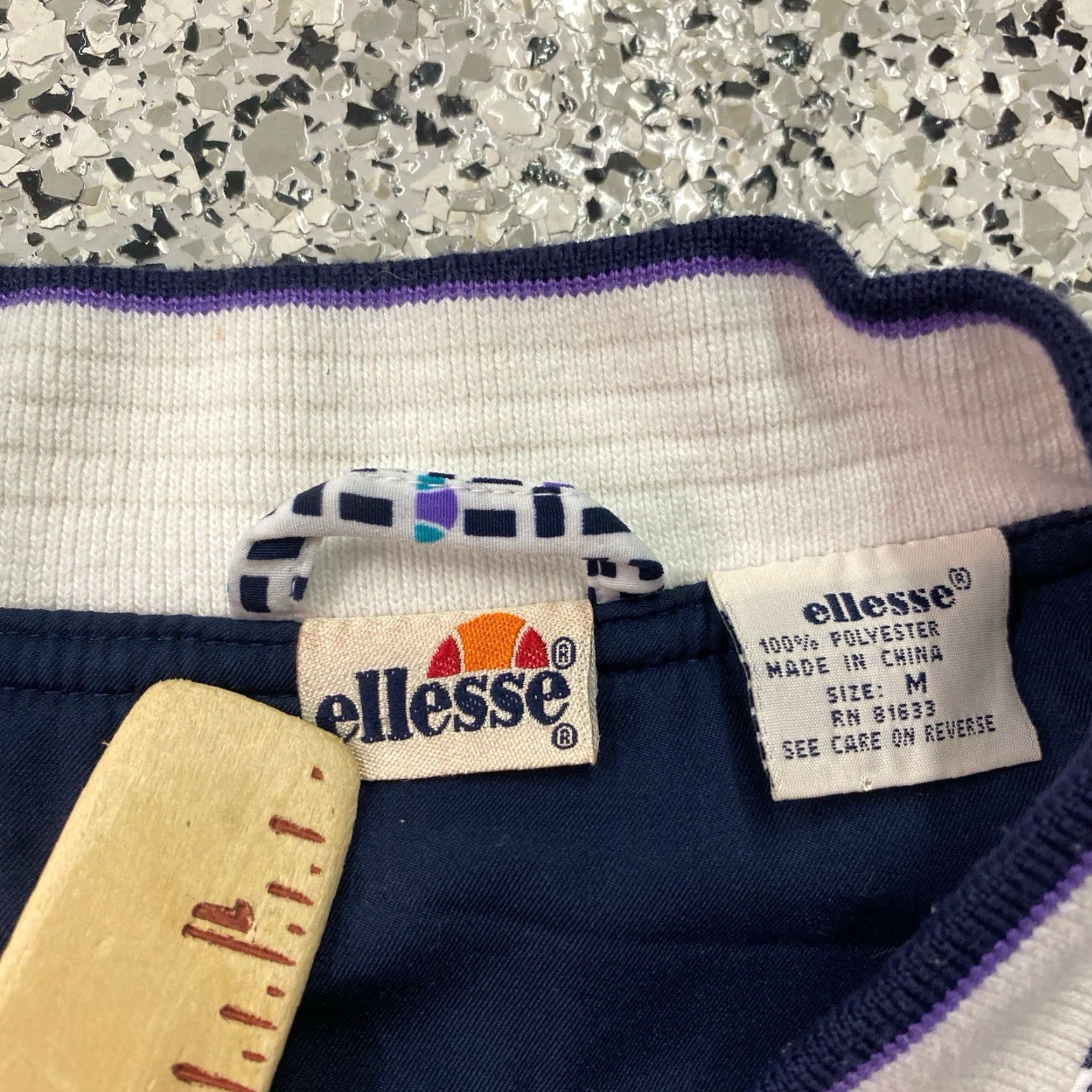 Ellesse VINTAGE Ellesse Mens Track Top Bomber Jacket Purple White Size Medium Size US M / EU 48-50 / 2 - 2 Thumbnail