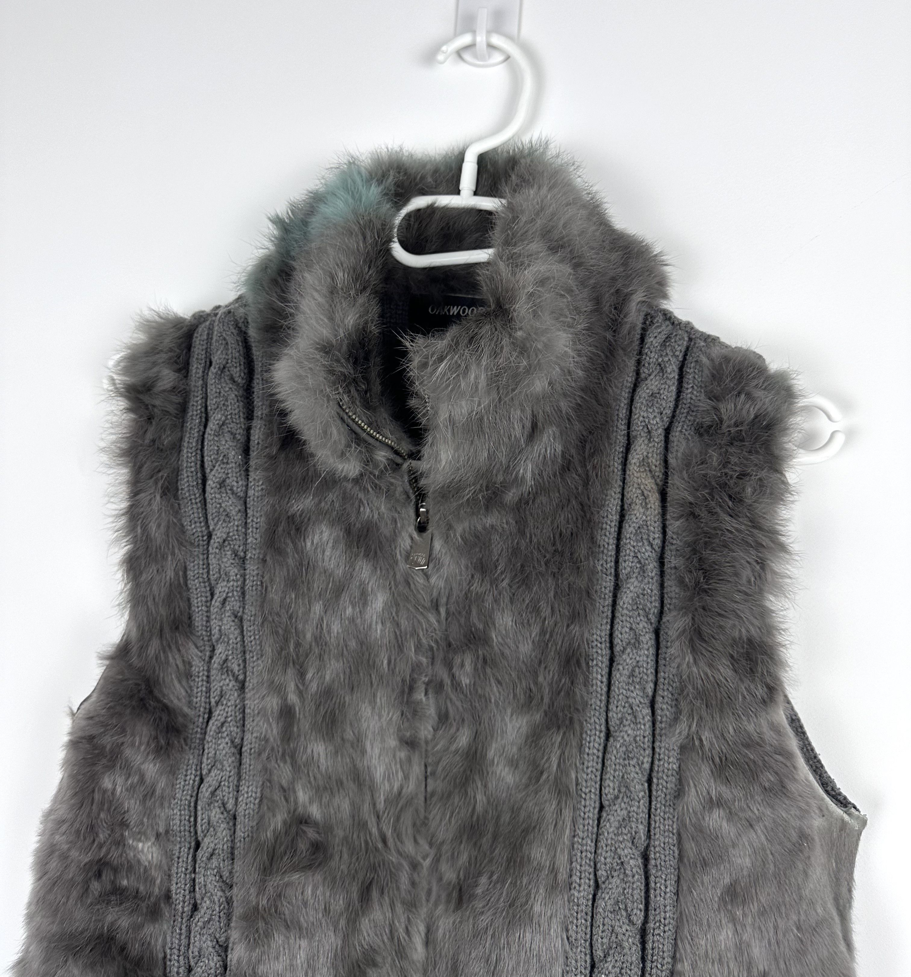 Vintage Rare Oakwood Rabbit fur women wool vest knit Size M / US 6-8 / IT 42-44 - 2 Thumbnail