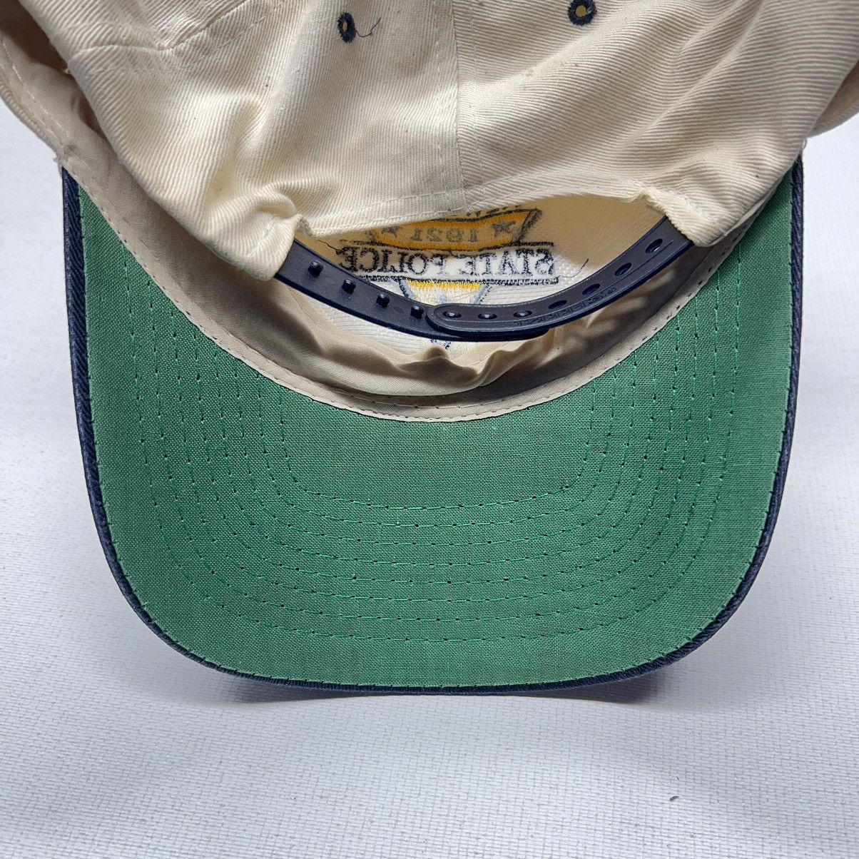 Vintage VTG State Police Hat Beige New Jersey Blue Snap Back Logo Size ONE SIZE - 7 Thumbnail