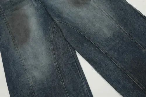 Jean Men's loose washed versatile street contrast scimitar jeans Size US 32 / EU 48 - 6 Thumbnail