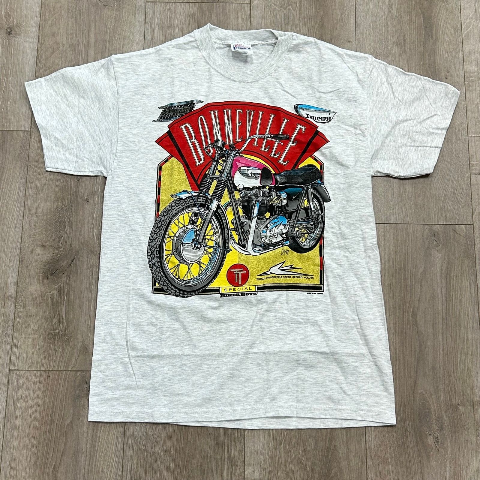 Harley Davidson Vintage 90s Triumph Bonneville Motorcycle Tee Size Medium Size US M / EU 48-50 / 2 - 1 Thumbnail